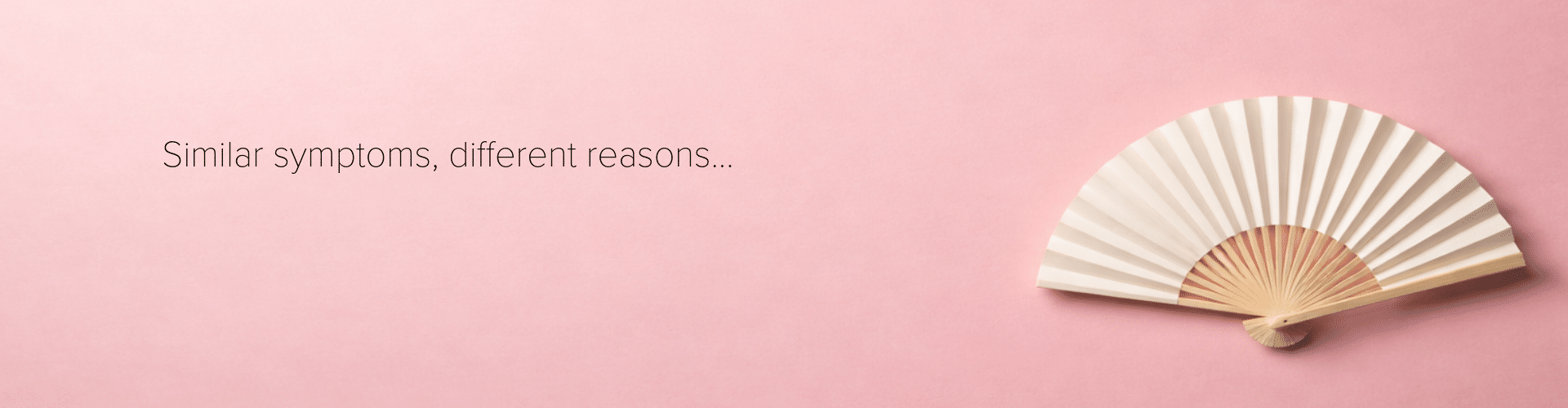 Minimalist pink background with folding hand fan, menopause-themed visual