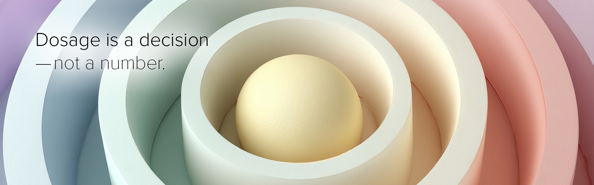 Abstract layered circular shapes with a central sphere, representing a structured decision process